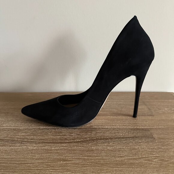 Aldo Cassedy Black Suede High Heel Pumps Womens Size 8 Nubuck Leather - Picture 8 of 11